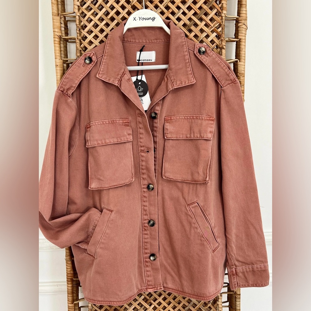 Camaieu oversized dusty pink utility jacket size S